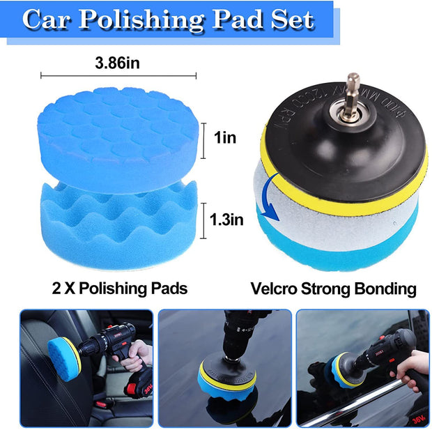 Fashion Metal Sleeve Crack Car Wash Brush Set