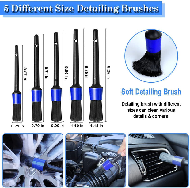 Fashion Metal Sleeve Crack Car Wash Brush Set